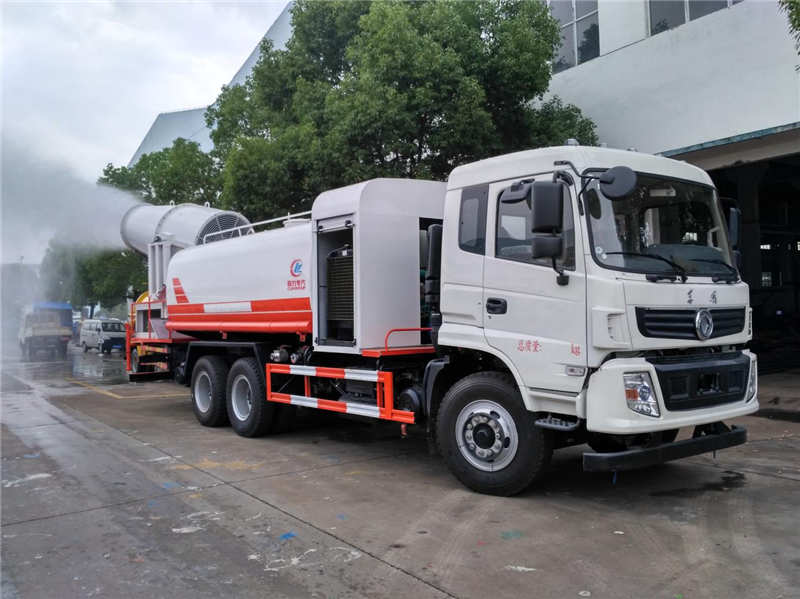16噸圓罐東風隨專多功能抑塵車，60-120米霧炮車