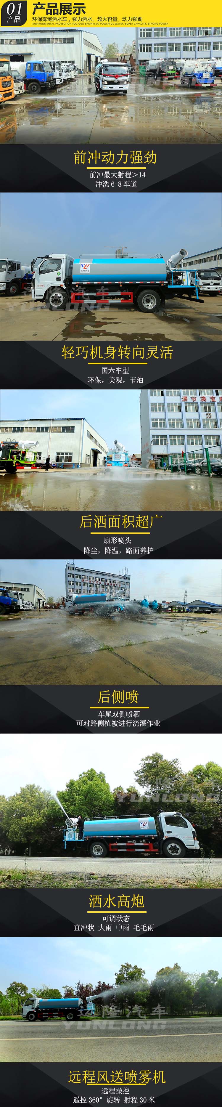 藍牌5方圓罐30米霧炮車，東風小多利卡抑塵車(圖4)